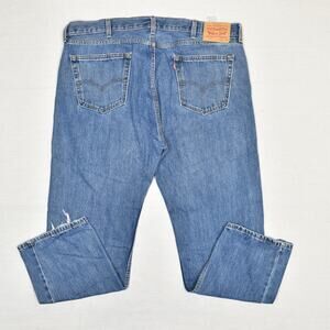 Levi's Men's Jeans 100% Cotton Blue Size 42x30 Zip Solid 505 Regular Straight